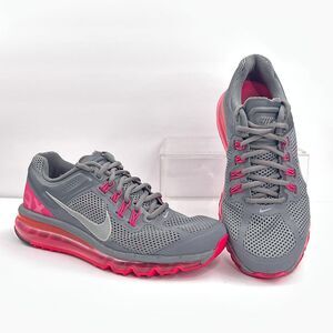 Nike Air Max Plus Shoes Womens 9 Gray Hot Pink Mesh Running Sneakers 555363-006